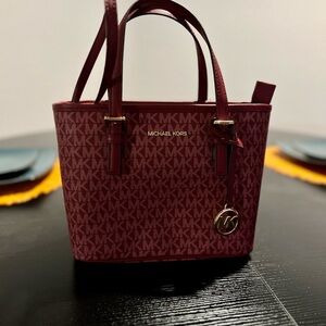 Michael Kors Red Mini Bag with Signature MK Charm